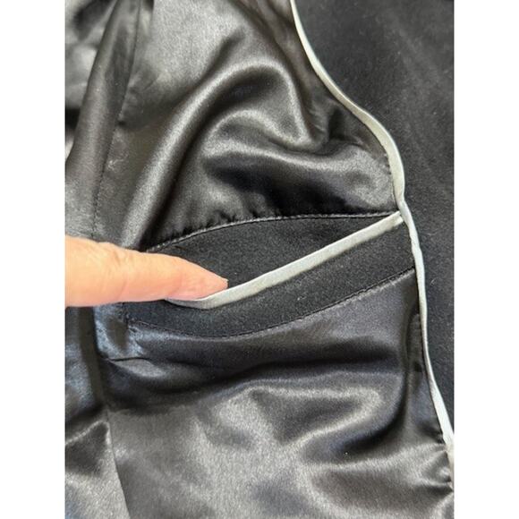 Calvin Klein Classic Single Breasted Wool Poly Cashmere Coat Black Sz 12 $440 - Picture 15 of 15